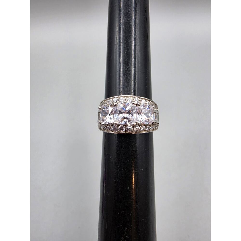 JTV BBJ 925 Engagement Wedding Ring Size 7 Princess Cut Cubic Zirconia